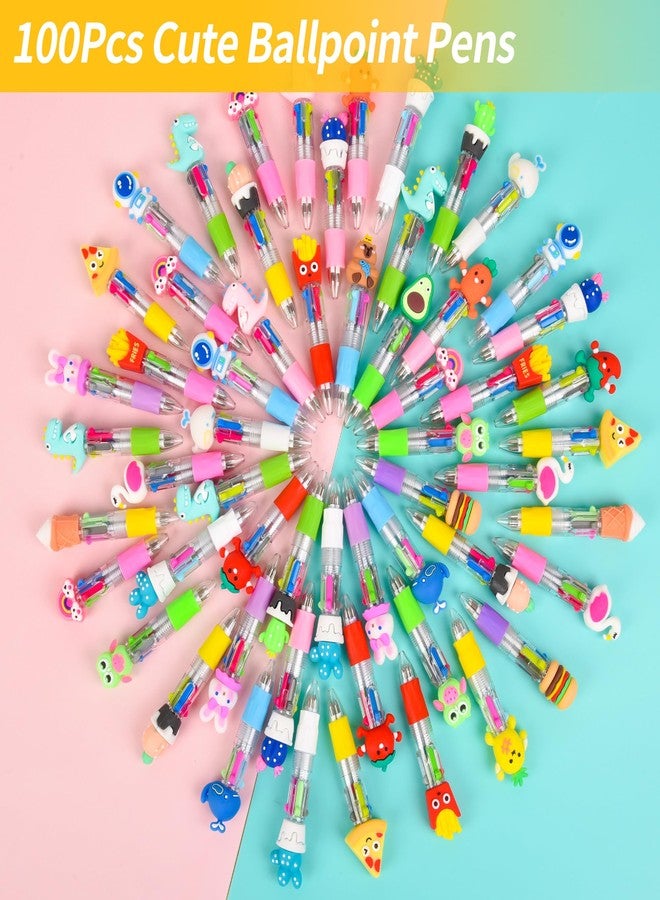 LiYiQ 100PCS Multicolor Pen in One Fun 4-in-1 Cute Pens Bulk Kawaii Cool Ballpoint Pens for Kids Fun Gifts - Image 3