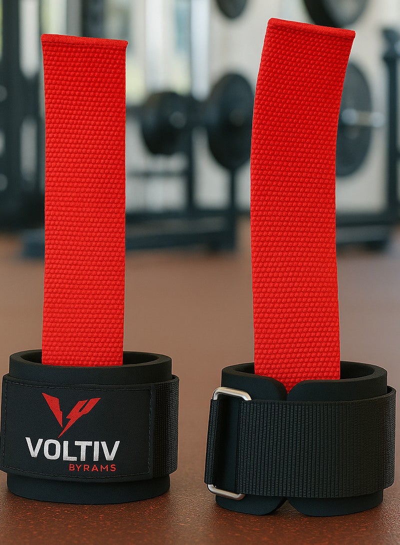 VOLTIV Premium Lifting Straps with Wrist Support – Heavy Duty Deadlift Straps with Neoprene Padding, Strong Steel Buckle & Velcro Grip – Ideal for Weightlifting, Bodybuilding, Pull-Ups & Strength Training - Image 1