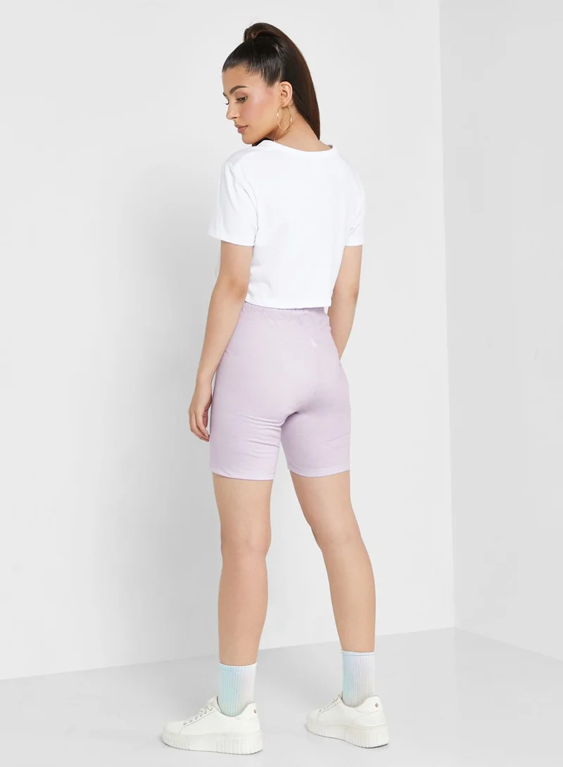 Ginger Colourblock Graphic Cropped Tee & Shorts Set