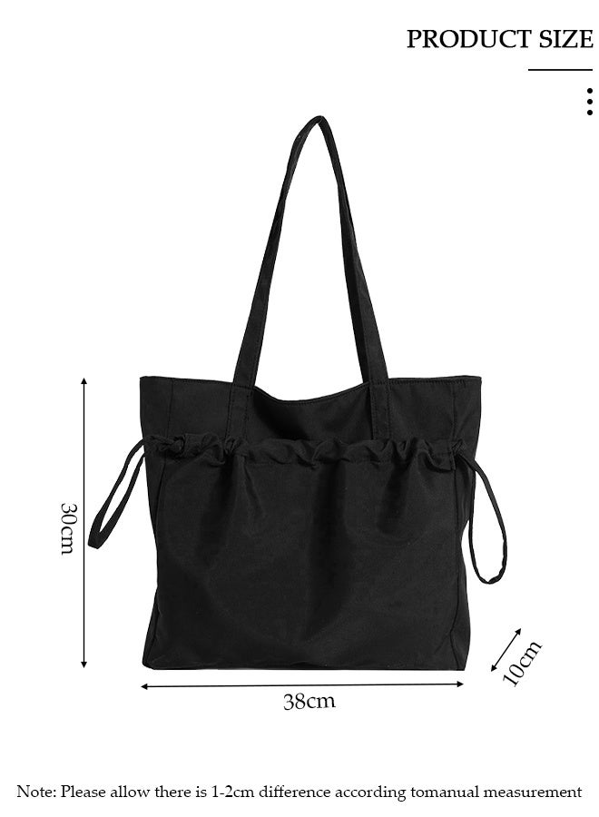 DUNISO Lightweight Waterproof Nylon Shoulder Bag, Tote Bag with Zipper, Women's Large Capacity Top Handle Handbags, Nylon Tote Bag for Gym, Work, School - Image 2