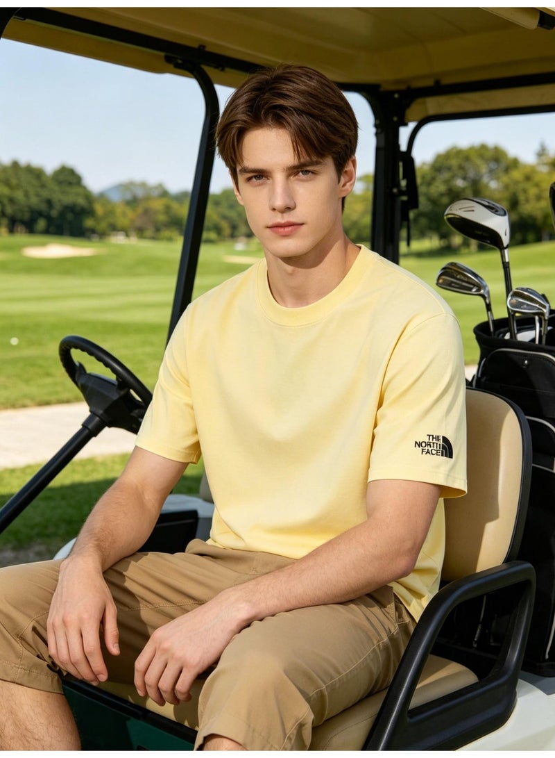 ذا نورث فيس With LOGO, men and women with the same 260g soft cotton comfortable T-shirt round neck soft casual Joker short-sleeved shirt. - Image 1