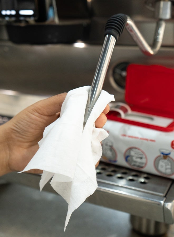 يورنكس مناديل تنظيف يورنيكس كافيه ويبز - عبوة من ١٠٠ منديل | منظف معدات القهوة وآلات الإسبريسو - Image 2