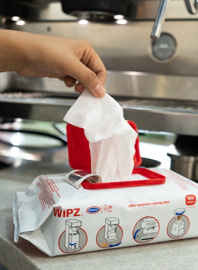 يورنكس مناديل تنظيف يورنيكس كافيه ويبز - عبوة من ١٠٠ منديل | منظف معدات القهوة وآلات الإسبريسو - Image 3