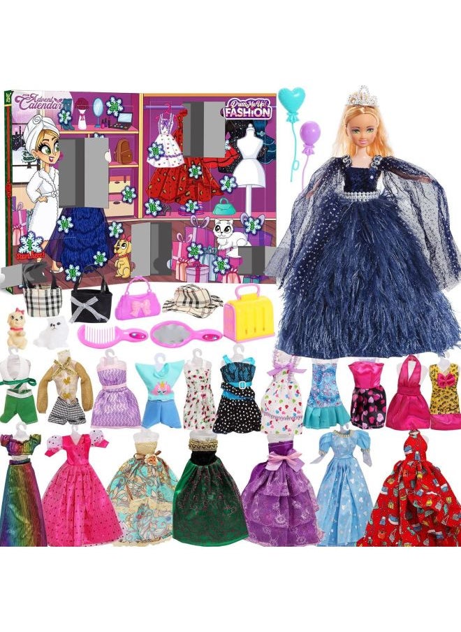 Children's Makeup Blind Box DIY Cosmetics Nail Art Girl Doll Clothes Hand Tear Countdown Calendar-Color:Girl Doll Blind Box Xt-102  - Image 1