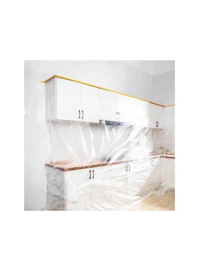 PROMASS promass Taped Masking Film, Transparent Painting Protective Masking Film, Plastic Waterproof Dust-Proof PreTaped and Drape for Automotive Covering Painting Paint Masking (Size - 106.2in*7.8in)  - Image 3