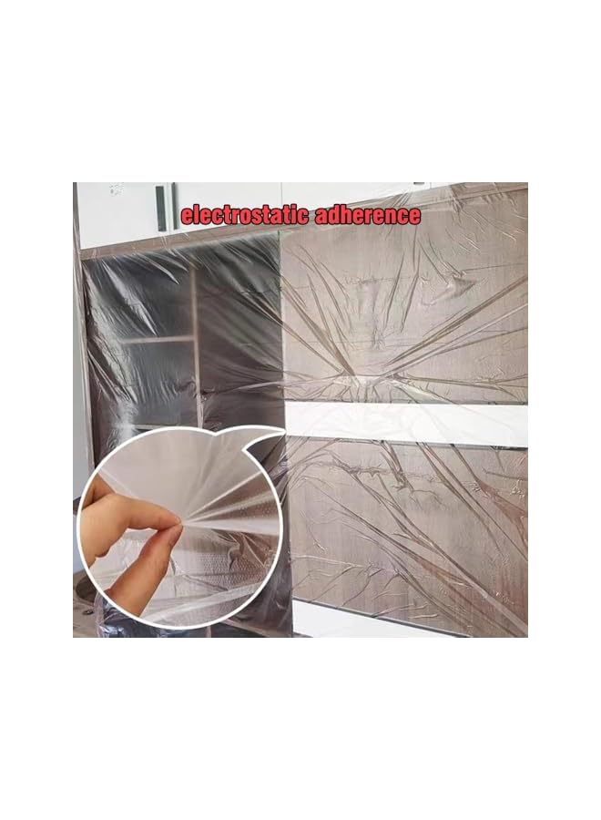 PROMASS promass Taped Masking Film, Transparent Painting Protective Masking Film, Plastic Waterproof Dust-Proof PreTaped and Drape for Automotive Covering Painting Paint Masking (Size - 106.2in*7.8in)  - Image 4
