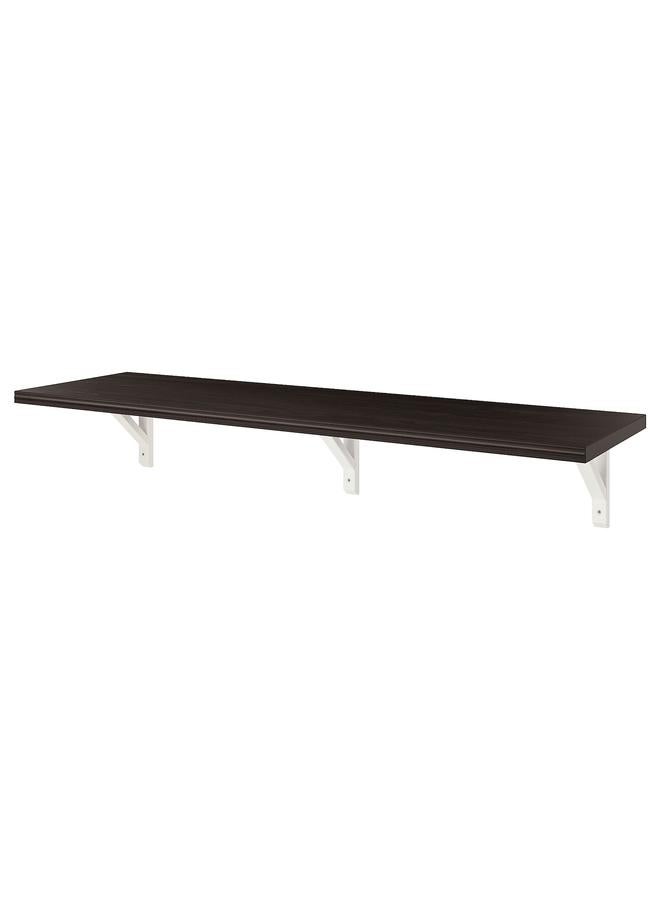 Zaboon Wall shelf, brown-black/white stained aspen, 120x30 cm  - Image 1