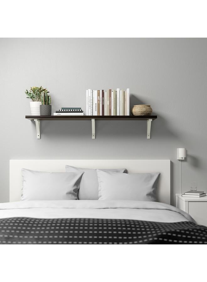 Zaboon Wall shelf, brown-black/white stained aspen, 120x30 cm  - Image 3