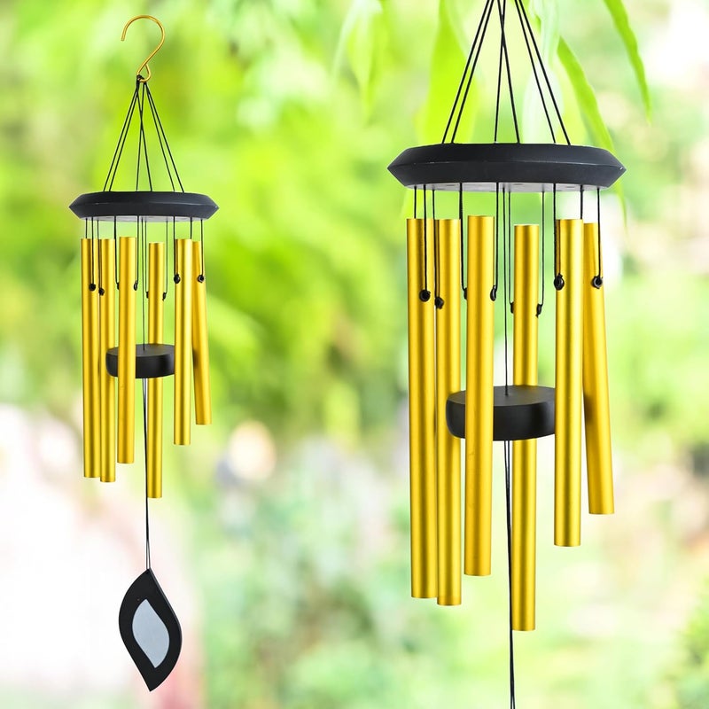 ZAICUS Golden Wind Chimes for Balcony & Home – 21 Inch Metal Hanging Windchime for Indoor Outdoor Decoration, Garden Patio Use, Gift Item - Image 5