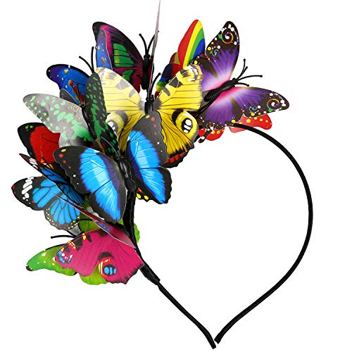 Coucoland Butterfly Fascinator Hat Monarch Butterfly Headband Crown Tea Party Halloween Costume Headpiece - Image 5