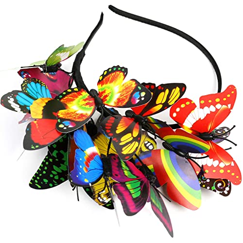 Coucoland Butterfly Fascinator Hat Monarch Butterfly Headband Crown Tea Party Halloween Costume Headpiece - Image 2