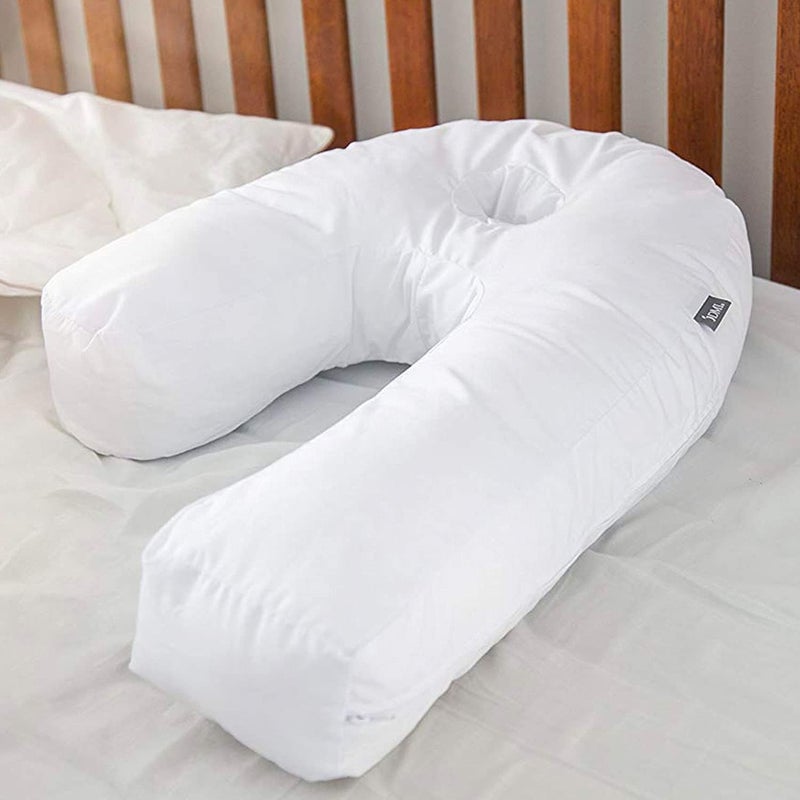 DMI UShaped Side Sleeping Pillows For Neck And Shoulder Pain Side Sleeper Neck Pillow  Pregnancy Pillow Side Sleeper With Ear Hole  Back Hip  Sciatica Relief30x20x6 - Image 2