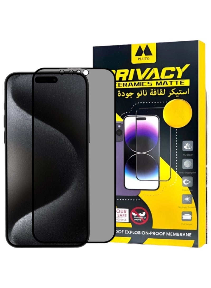 Pluto Nano Anti-Spy Screen Protector for iPhone 13 Pro, to Protect Privacy (For iPhone) from Pluto, Maximum Screen Protector from Scratches and Breakage - Image 1