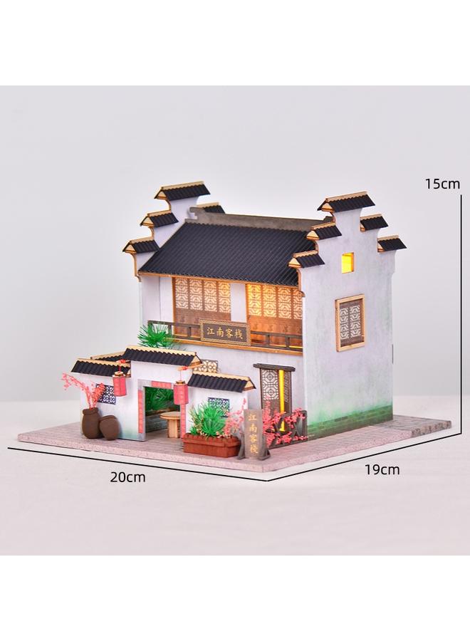 Bluejw Chinese Retro Jiangnan Town Building Model Chinese Small Courtyard Handmade Creative Courtyard Villa Gift Ornaments - Image 1