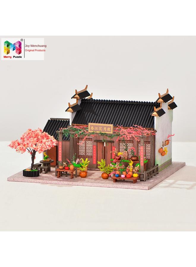 Bluejw Chinese Retro Jiangnan Town Building Model Chinese Small Courtyard Handmade Creative Courtyard Villa Gift Ornaments - Image 3