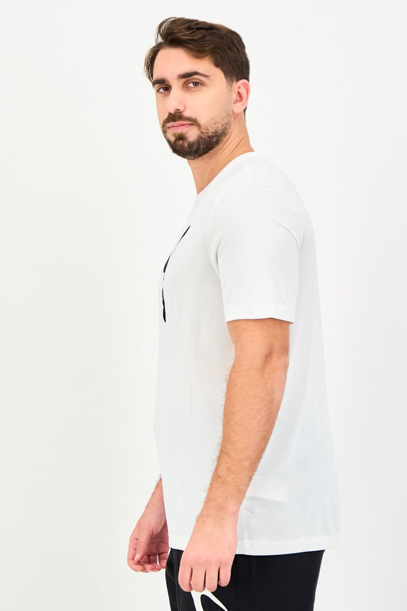 PUMA Men Sportswear Fit Brand Logo Short Sleeve Training T-Shirt, White - Image 2