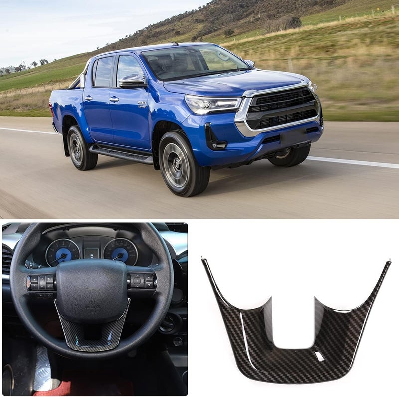 CHEAYAR Steering Wheel Trim Cover for Toyota Fortuner 2016-2022 - Carbon Fiber Pattern - Image 3