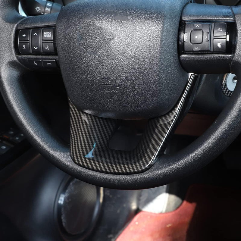 CHEAYAR Steering Wheel Trim Cover for Toyota Fortuner 2016-2022 - Carbon Fiber Pattern - Image 4