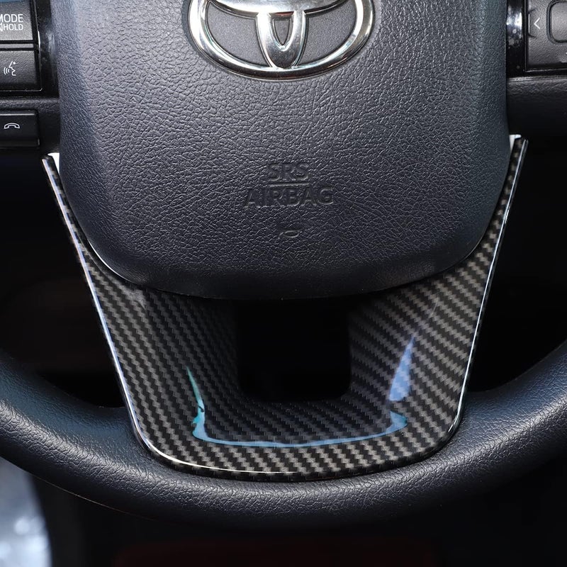 CHEAYAR Steering Wheel Trim Cover for Toyota Fortuner 2016-2022 - Carbon Fiber Pattern - Image 5