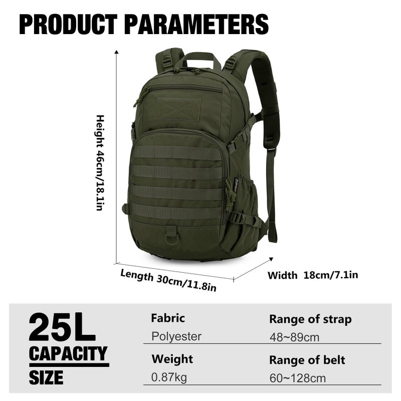 Mardingtop 25L Hiking Backpack,Lightweight Molle Tactical Backpack for Running,Hiking,Cycling,Motorcycle - Image 3
