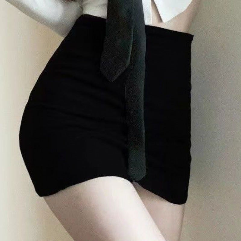 Autumn Pure Desire White Shirt and Pencil Skirt Set Single Tie  - Image 5