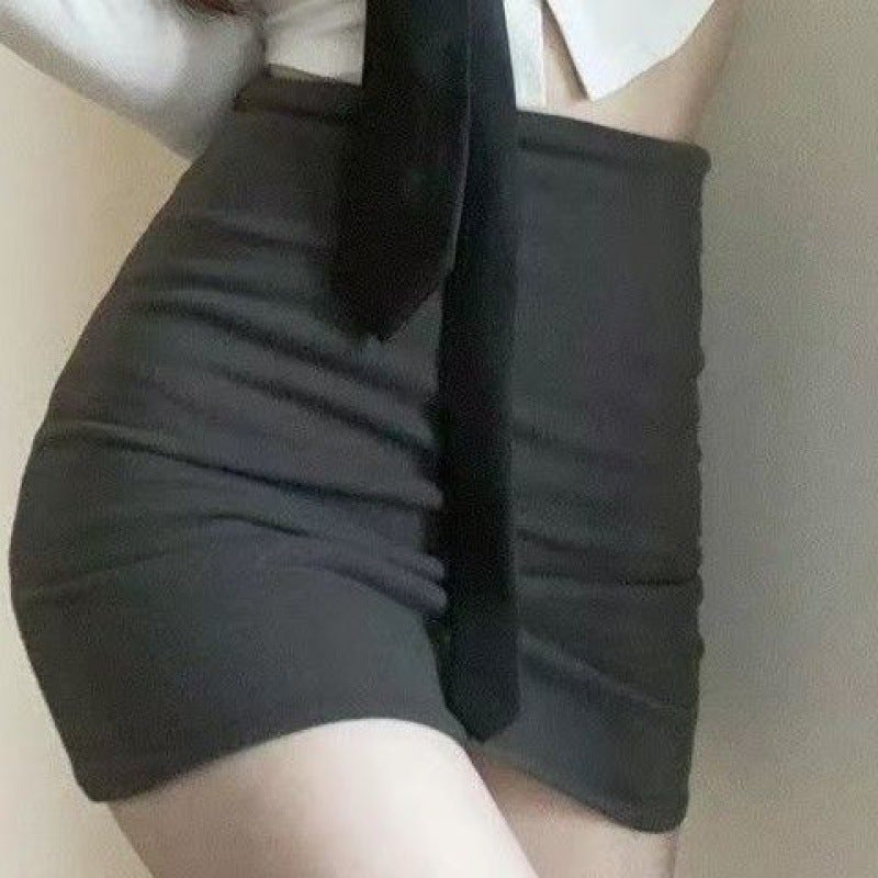Autumn Pure Desire White Shirt and Pencil Skirt Set Single Tie  - Image 4