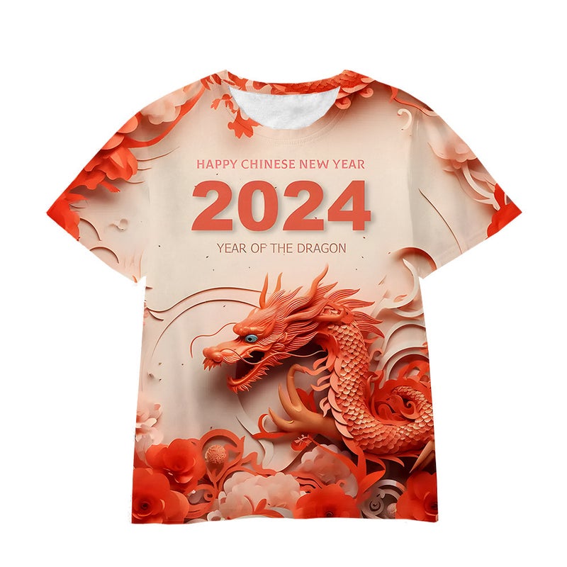 2024 Overseas E-Commerce 3D Digital Printing Dragon Cartoon Boys And Girls Clothing T-Shirt Manufacturers Sell - Image 3
