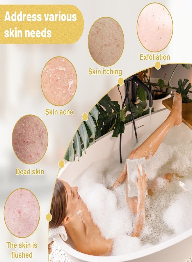BTTEUYE Exfoliating Bath Towel, Pure Cotton Material, Sponge Loofah Body Scrubber, Japanese Exfoliating Bath Towel, Body Scrubber, Suitable for All Skin Types, Double-Sided Cleaning - Image 4