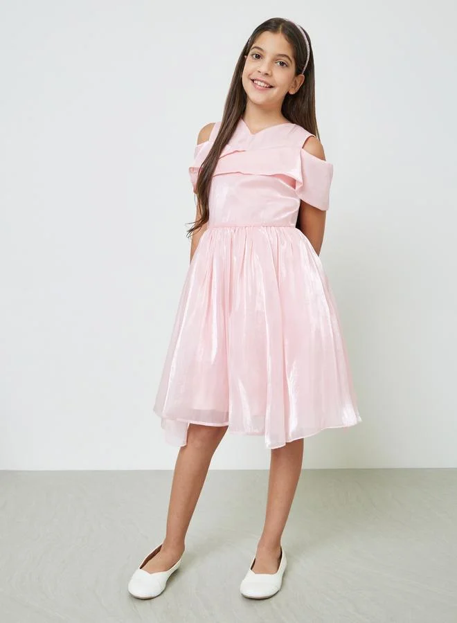 تايك تو Girls Lite Pink A-Line Knee-Length Dress