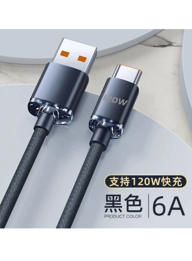 robotgcc 120W Crystal-Shine Transparent Fast Charging Cable | Reinforced Anti-Bend Type-C Design | Extra-Long 2-Meter Cable for Bedside, Office & Car Use | 6A SuperCharge Output | 480Mbps High-Speed Data Transfer | Low-Temperature Safe Charging System | Compatible with Multiple Android Fast-Charge Protocols - Image 2