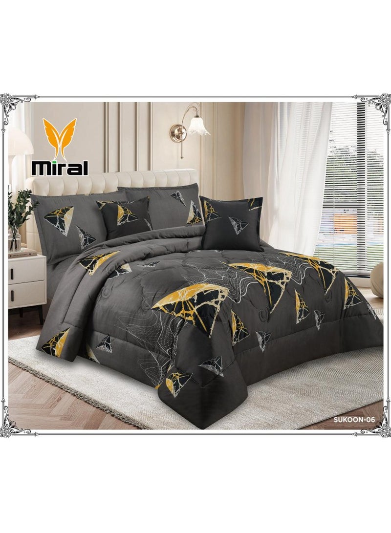 Miral Printed Single Bed Sheet Set - 4 Pieces - Size 210x160 cm - Soft and High-Quality Fabric
