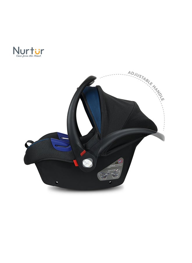 Nurtur - Nemo Baby Carrier Adjustable Canopy And Handle For 0-12 Months Upto 13kg, Black/Blue - Image 1