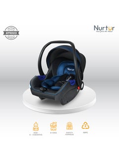 Nurtur Nemo Baby Carrier Adjustable Canopy And Handle For 0-12 Months Upto 13kg, Black/Blue  - Image 2