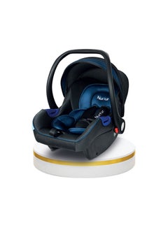 Nurtur Nemo Baby Carrier Adjustable Canopy And Handle For 0-12 Months Upto 13kg, Black/Blue  - Image 1