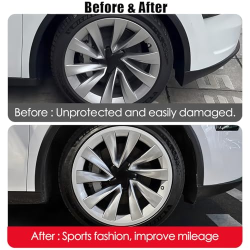 KAVANIC 4PCS Rim Protectors fit for Tesla Model Y Juniper 2025 2026 20 Inch- Premium ABS Silver Rim Guards, Anti-Scratch Curb Rash fits for Tesla Rim Protector, Easy Snap-On Design (RWD/AWD) - Image 4
