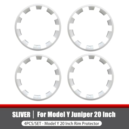 KAVANIC 4PCS Rim Protectors fit for Tesla Model Y Juniper 2025 2026 20 Inch- Premium ABS Silver Rim Guards, Anti-Scratch Curb Rash fits for Tesla Rim Protector, Easy Snap-On Design (RWD/AWD) - Image 2