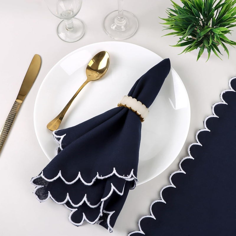 CLEENTABLE Epoxy Resin Napkin Rings Set of 12 - Rustic Napkin Holders for Dining Tableware, Dinning Table, Everyday, Wedding, Anniversary Festival Thanksgiving Party of Table Setting (Black White) - - Image 3