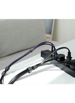 TYCOM Cable Tidy Management, Fastening Tape Sticky Strips Hook Loop Reusable and Flexible Wire Ties Cable Organizer for Computer, TV, Power and Other Cables - Black 5Meter  - Image 3