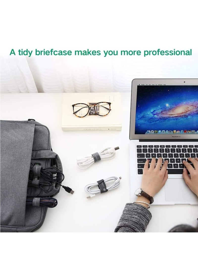TYCOM - Cable Tidy Management, Fastening Tape Sticky Strips Hook Loop Reusable and Flexible Wire Ties Cable Organizer for Computer, TV, Power and Other Cables - Black 5Meter - Image 1