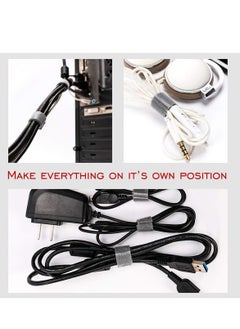 TYCOM Cable Tidy Management, Fastening Tape Sticky Strips Hook Loop Reusable and Flexible Wire Ties Cable Organizer for Computer, TV, Power and Other Cables - Black 5Meter  - Image 4