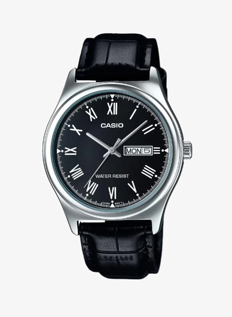 Casio Men's Leather Analog Watch MTP-V006L-1BUDF - 38 mm