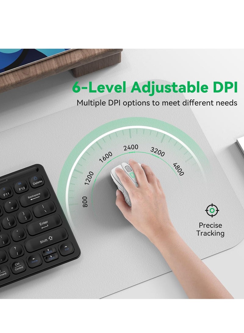CAL STAR HK-70 Wireless Mouse with Mouse Pad and Extra Large Battery – 2.4GHz USB Nano Dongle, 1600 DPI, 4-Button High Precision, Ergonomic & Ambidextrous Design for PC, Mac, Laptop, Tablet – Comfortable, Precise, Multi-Device Compatible - Image 4