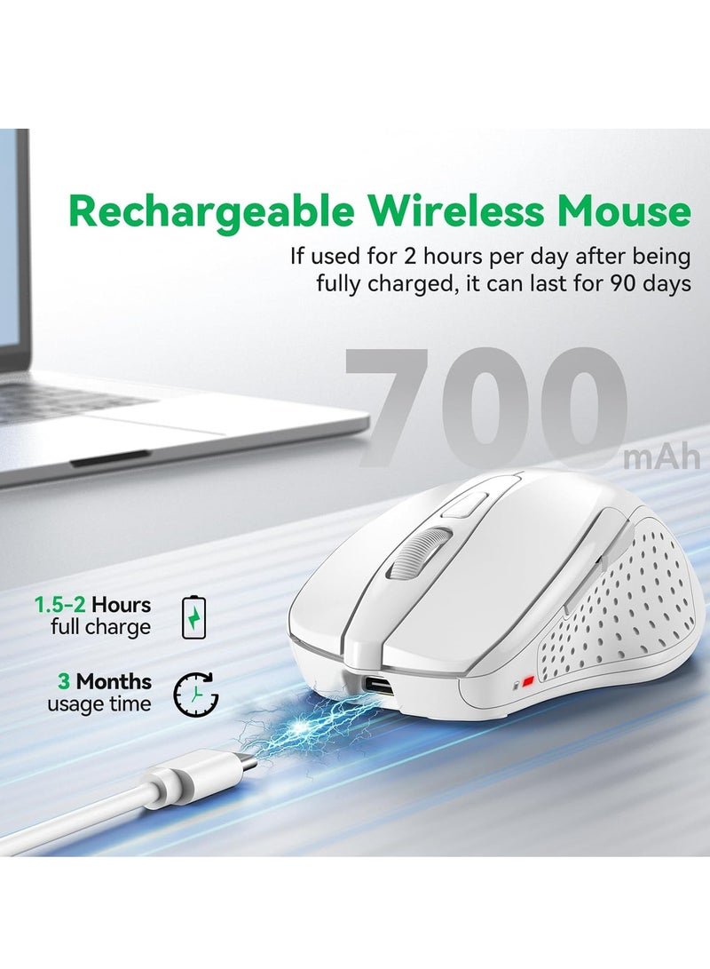 CAL STAR HK-70 Wireless Mouse with Mouse Pad and Extra Large Battery – 2.4GHz USB Nano Dongle, 1600 DPI, 4-Button High Precision, Ergonomic & Ambidextrous Design for PC, Mac, Laptop, Tablet – Comfortable, Precise, Multi-Device Compatible - Image 3