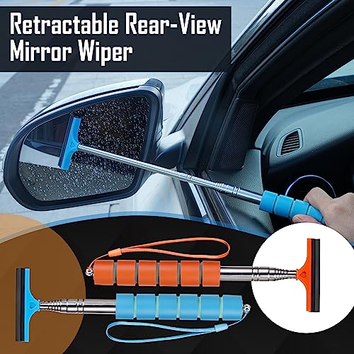 GUBCUB Side Mirror Squeegee, 2 PCS Car Mirror Squeegee, Retractable Car Rearview Mirror Wiper for All Vehicles, Universal Automotive Accessories - Image 4