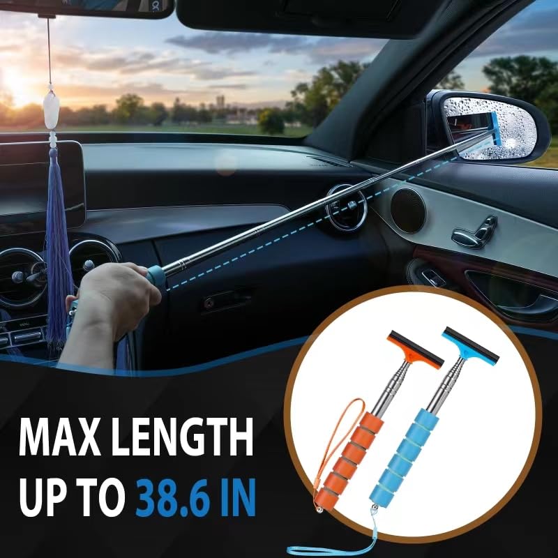 GUBCUB Side Mirror Squeegee, 2 PCS Car Mirror Squeegee, Retractable Car Rearview Mirror Wiper for All Vehicles, Universal Automotive Accessories - Image 5