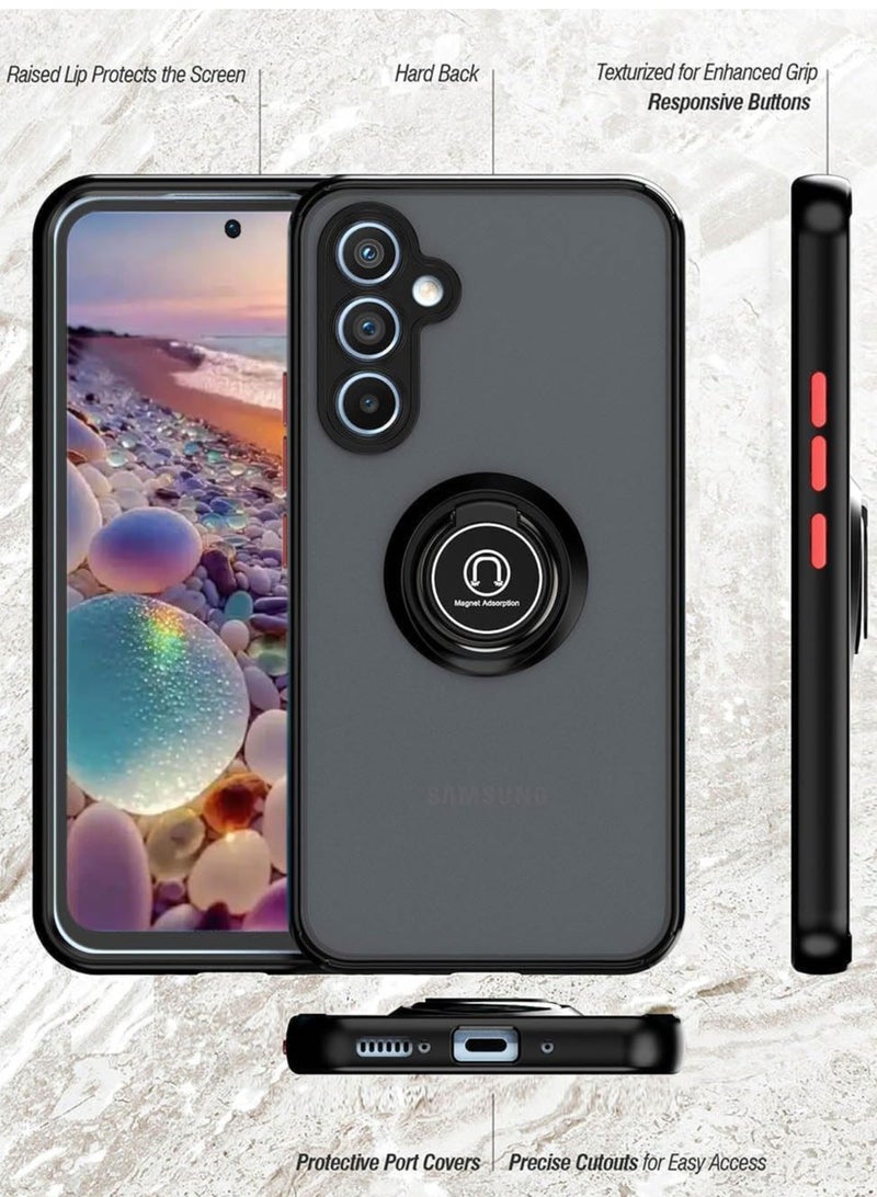 BORTONY Samsung Galaxy S25 Case Cover Rotational Metal Ring Kickstand Cover Shockproof Bumper Matte Finish Case Magnetic Car Mount Cover For Samsung Galaxy S25 - Image 4