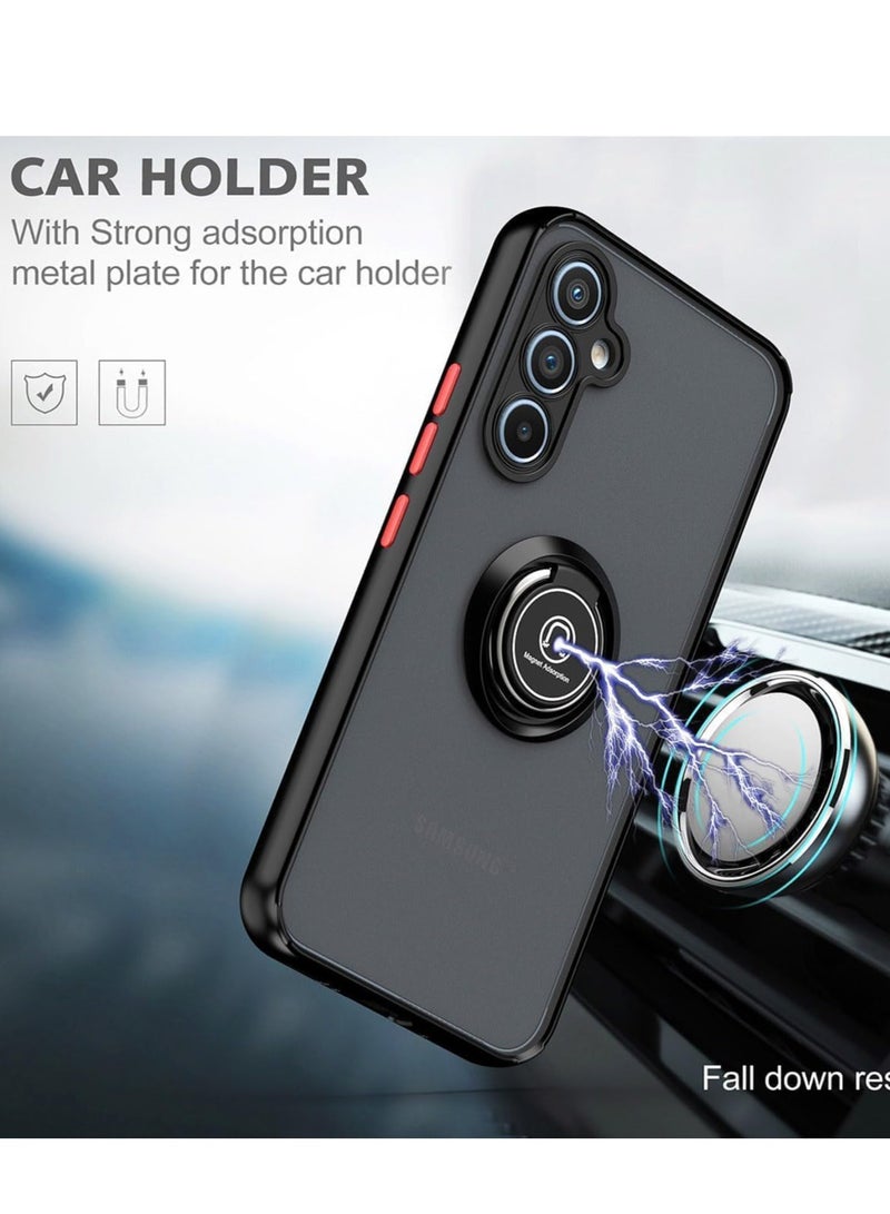 BORTONY Samsung Galaxy S25 Case Cover Rotational Metal Ring Kickstand Cover Shockproof Bumper Matte Finish Case Magnetic Car Mount Cover For Samsung Galaxy S25 - Image 5