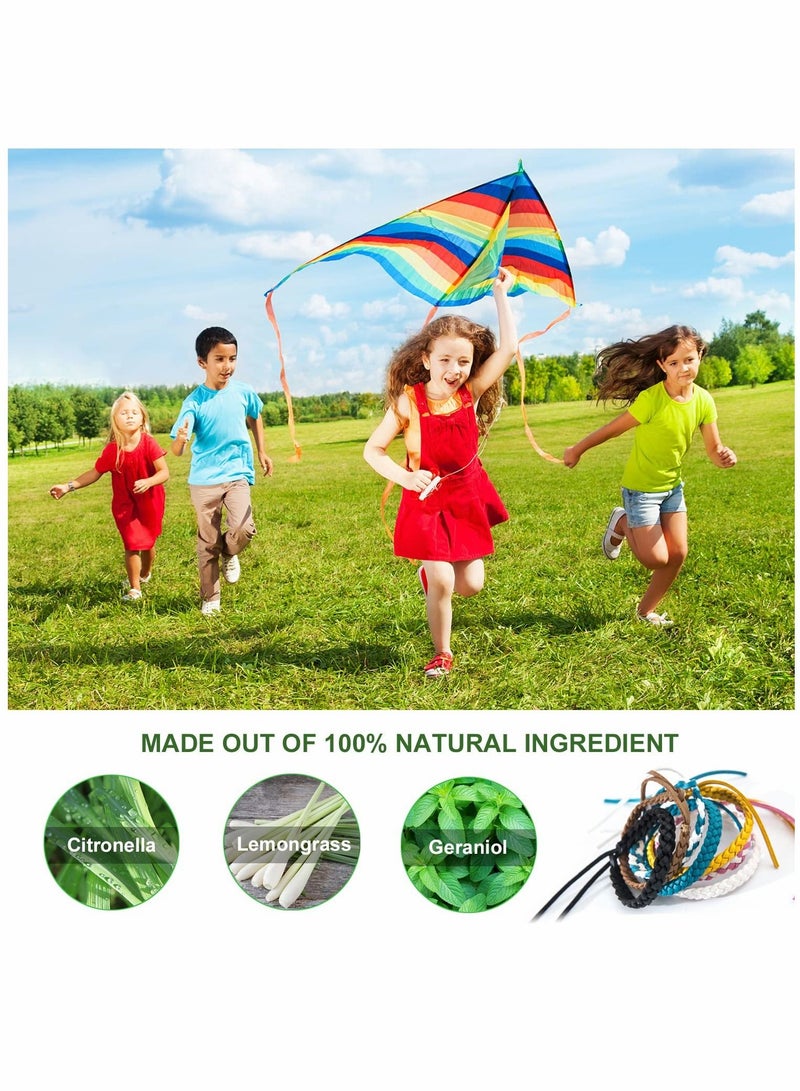 SYOSI Mosquito Repellent Bracelets for Kids and Adults, Leather Natural Insect Bug Wrist Bands Adjustable Keep 300 Hours Outdoor Camping Fishing Traveling 12 Pcs - Image 2