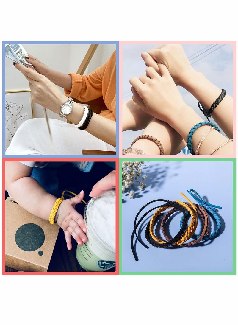 SYOSI Mosquito Repellent Bracelets for Kids and Adults, Leather Natural Insect Bug Wrist Bands Adjustable Keep 300 Hours Outdoor Camping Fishing Traveling 12 Pcs - Image 5