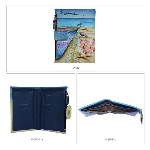 Anna by Anuschka Women's Hand Painted Genuine Leather Ladies Wallet - Caribbean Dream - Image 3